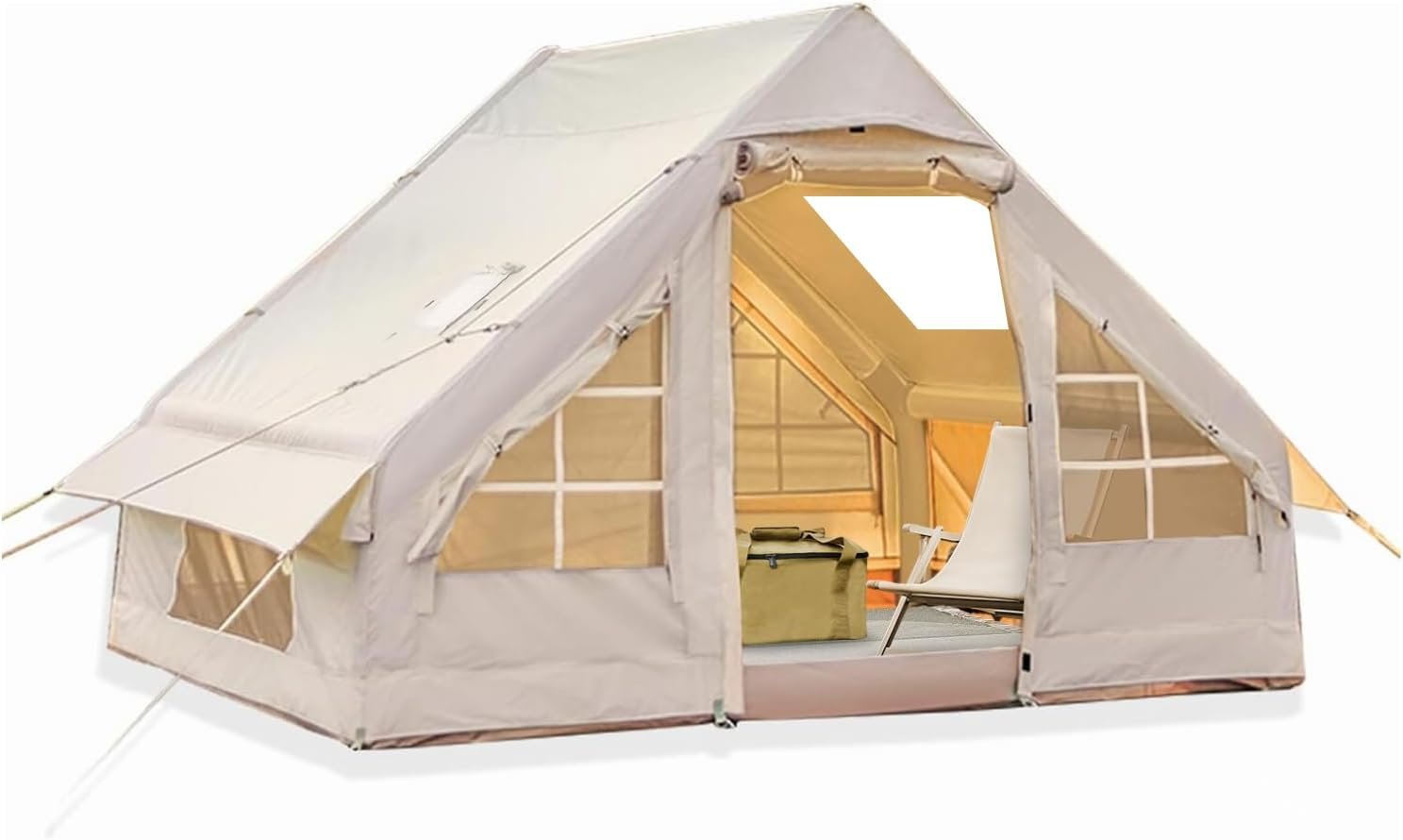 Inflatable Tent for Camping, Easy Set-Up with Hand Pump, Portable 4 Season Blow Up Tent, in Waterproof Oxford, Outdoor Use for 4-6 & 6-8 Person