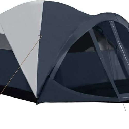 6 Person Dome Tent w/ Removable Rain Fly and Screen Room, Water Resistant - Navy/Gray