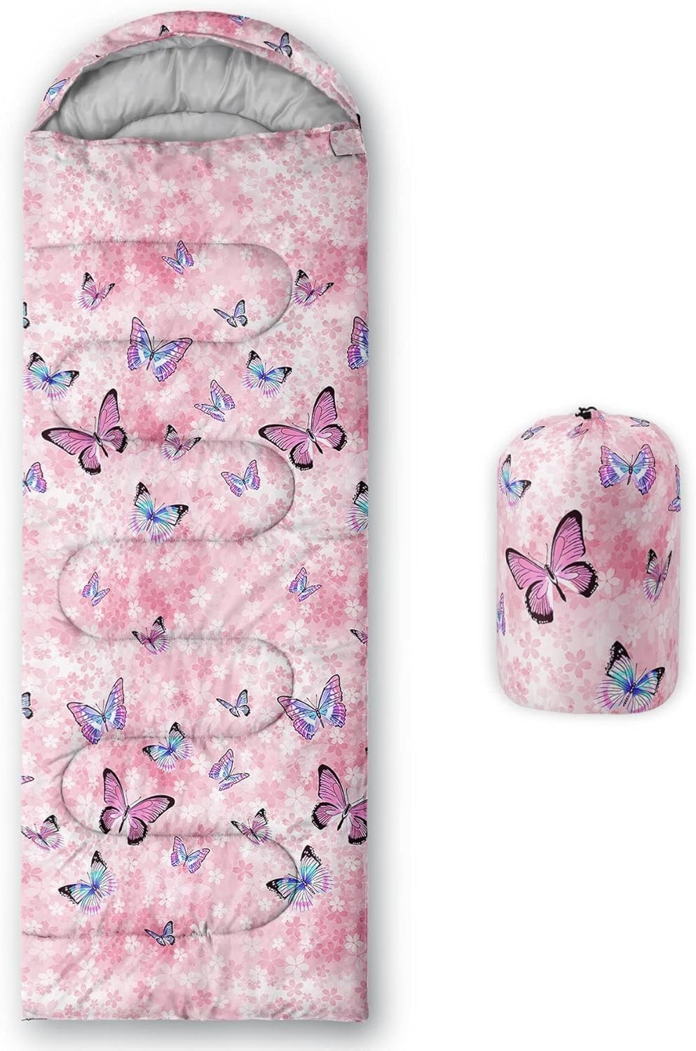 Kids Sleeping Bag for Boys Girls, Print-Lightweight Warm Portable Outdoor Indoor-Waterproof Cold Weather Resistant Sleeping Bag for Camping Hiking